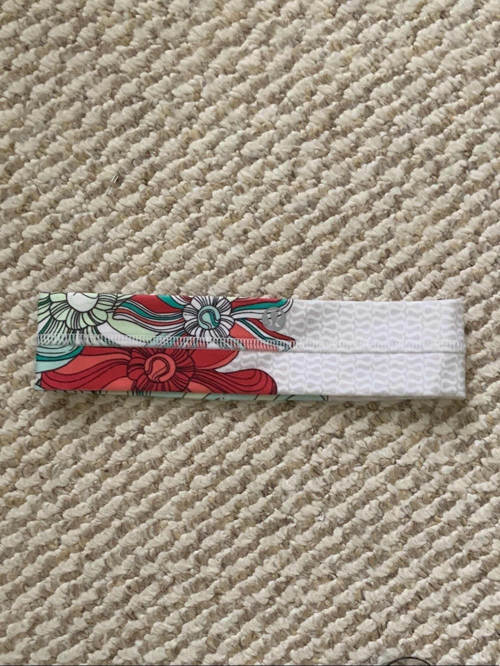lululemon athletica Floral Print White & Red Headband